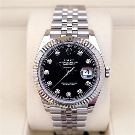 mens rolex datejust black diamond dial|rolex datejust 41 diamond bezel.